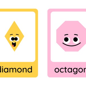 Shapes Flash Cards,educational Shapes Flashcards,preschool Shapes ...