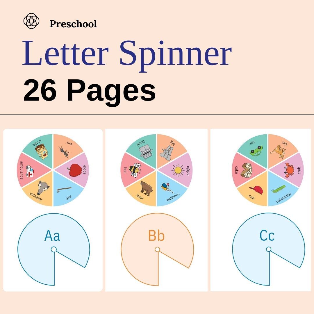 Letter Spinner,printable Alphabet Spinners,preschool Printables Homeschool Resources,montessori Alphabet Activities,pdf Format - Etsy letter-spinner-printable-alphabet-spinners-preschool-printables-homeschool-resources-montessori-alphabet-activities-pdf-format-etsy