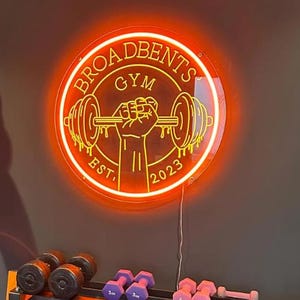 Custom Gym Neon Sign: Personalized Fitness Studio Decor