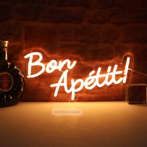 Bon Appetit ネオンライト、キッチン フレンチ デコレーション LED サイン、キッチン ウォール アート、Bon Appetit フレンチ クォート サイン、ネオン サイン キッチン