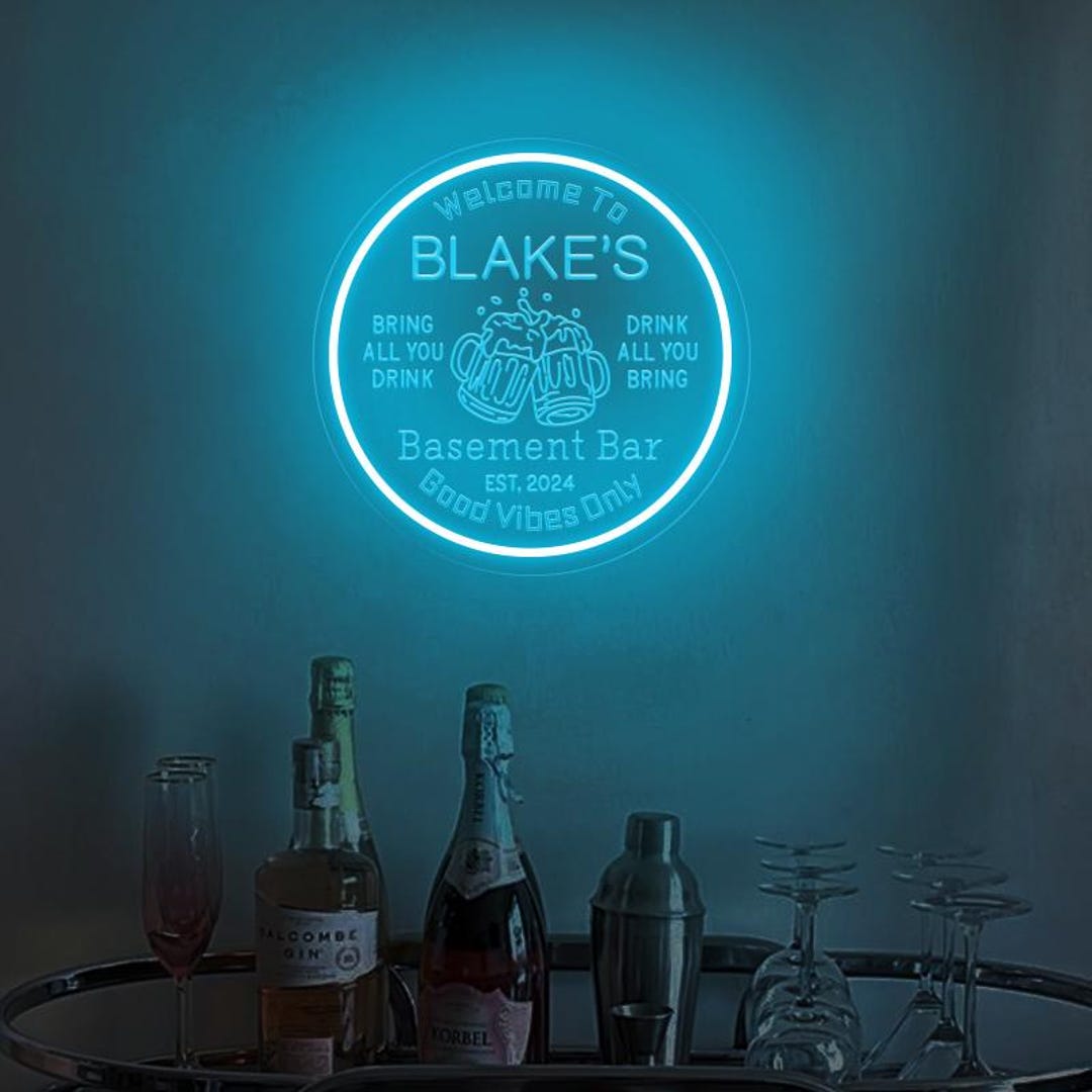 Custom Bar Led Wall Sign Neon, Home Bar Party Decor, Beer Led Sign ...