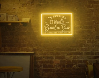 Personalized Bar Led Light,Handmade Home Bar Decor,Speakeasy Lounge Bar Wall Hanging,Gifts For Man,Speakeasy decor, Fathers Day Gift