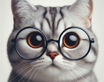 Un gato con gafas