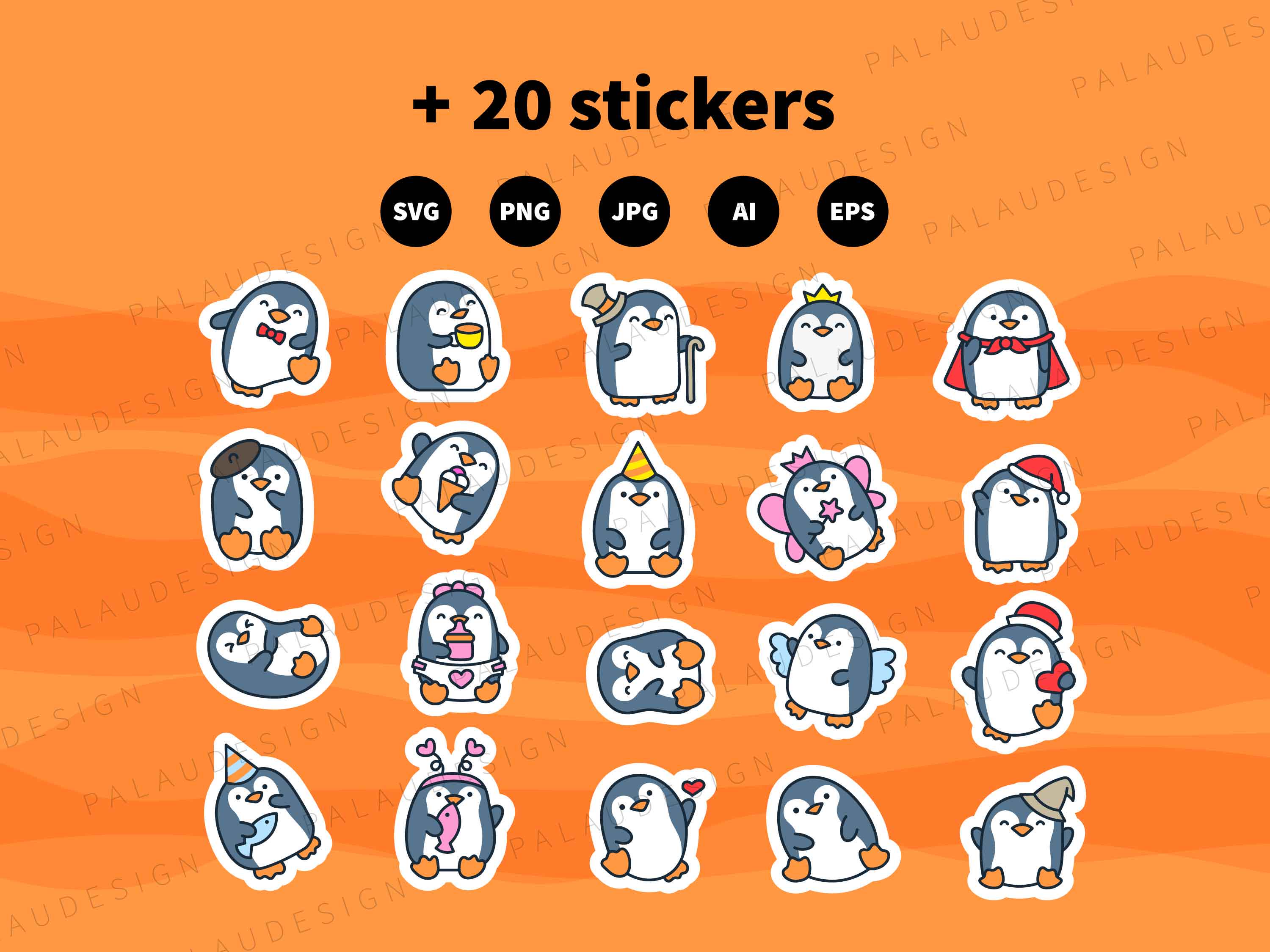 Kawaii Penguin Clipart Bundle | Winter Animal Stickers (digital Art) - Etsy