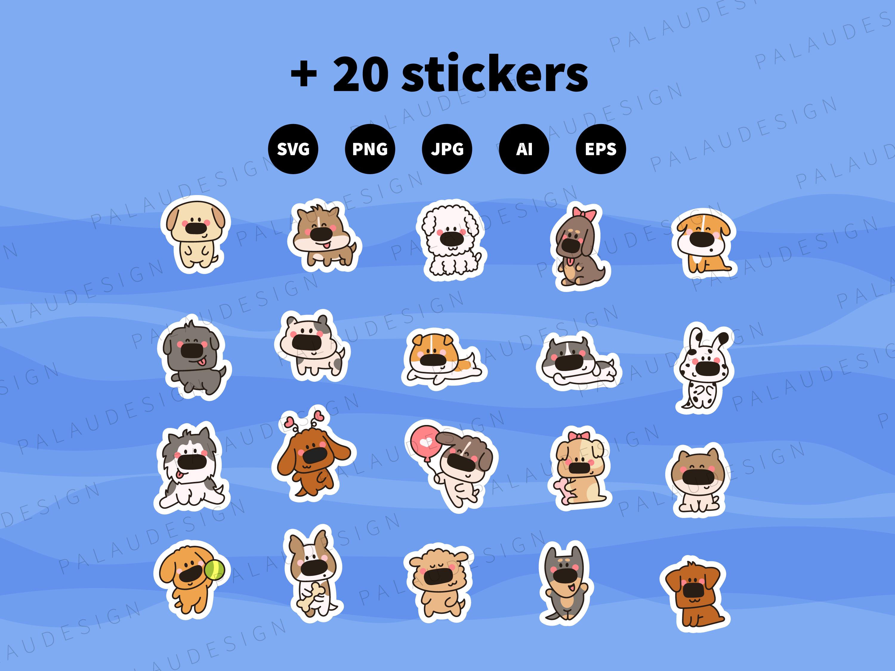 Cute Kawaii Dog Clipart Bundle - Funny Cartoon Puppies, Digital ...