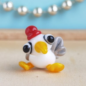 Glass figurines SEAGULL bird figurine Glass seagull figurine Tiny seagull Miniature seagull Tiny glass animals Glass birds