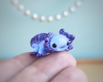 Glazen beeldjes Axolotl-beeldje Glazen Axolotl-ornament Kleine Axolotl Miniatuur Axolotl Kleine glazen dieren Aquariumdecoratie