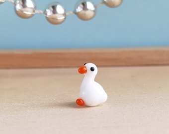 Glass figurines Goose figurine Glass goose figurine Tiny goose Miniature goose Tiny glass animals Glass birds Dollhouse