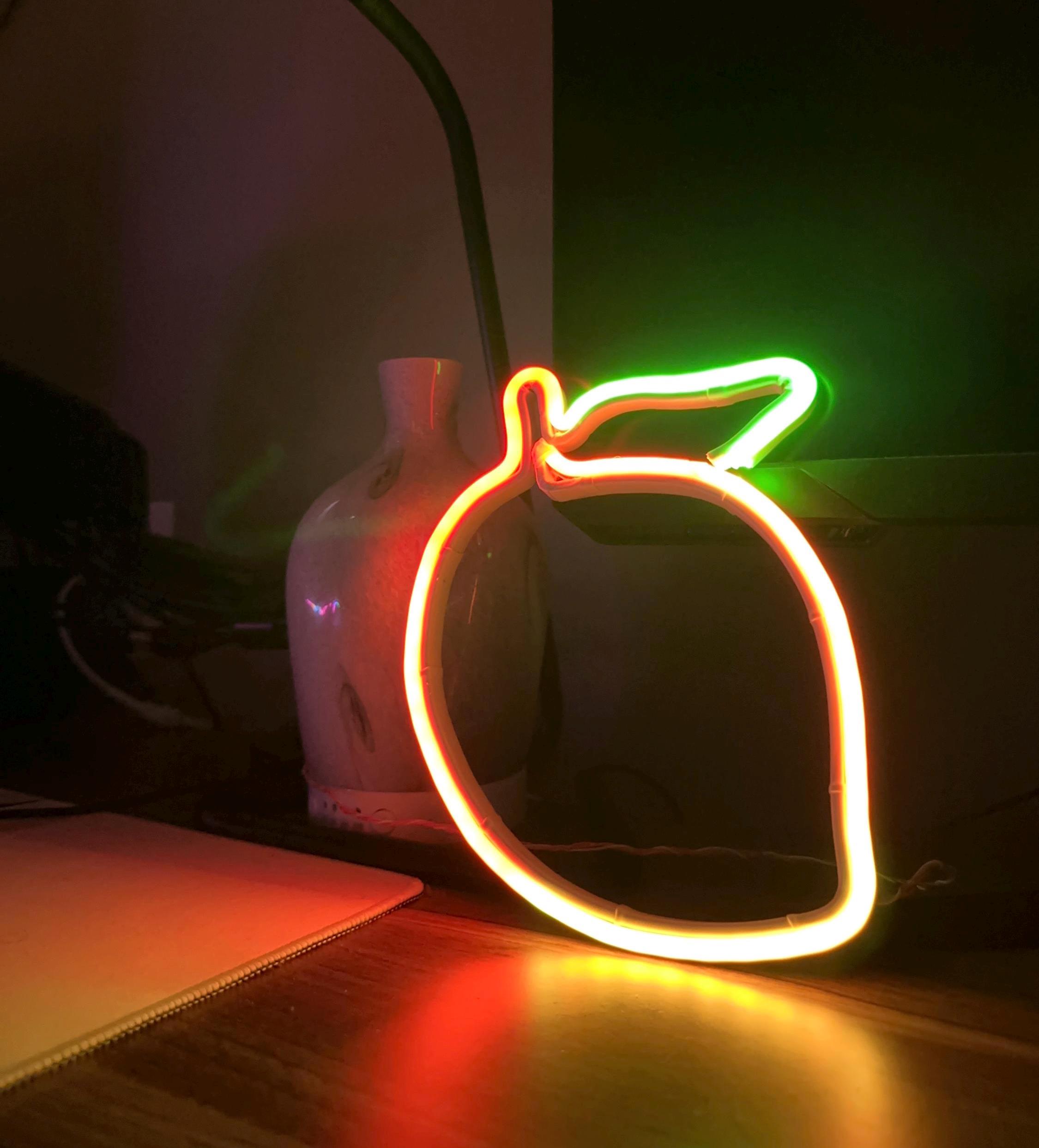 Mango Neon LED Sign - Custom RGB Colour Changing Gift for Desk Wall ...