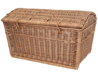 Wicker chest 60 cm with convex lid PIRAT. Handmade wicker trunk