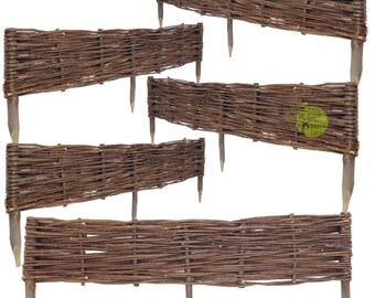 Wicker garden palisade 100x20cm, set of 5. Wicker fence for the garden. Willow fence