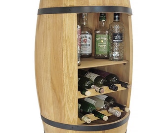 Bar botte di legno con ripiani per vino 80x50 cm cassettiera bar di casa per bottiglie di alcolici, stand di alcolici, enoteca rustica