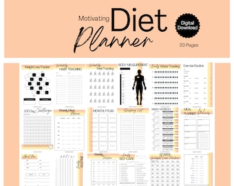 Weight Loss Tracker, Diet Planner, Weight Loss Digital Planner, Weight Loss Journal, Meal Planner, Fitness Planner, Weight Loss Charts