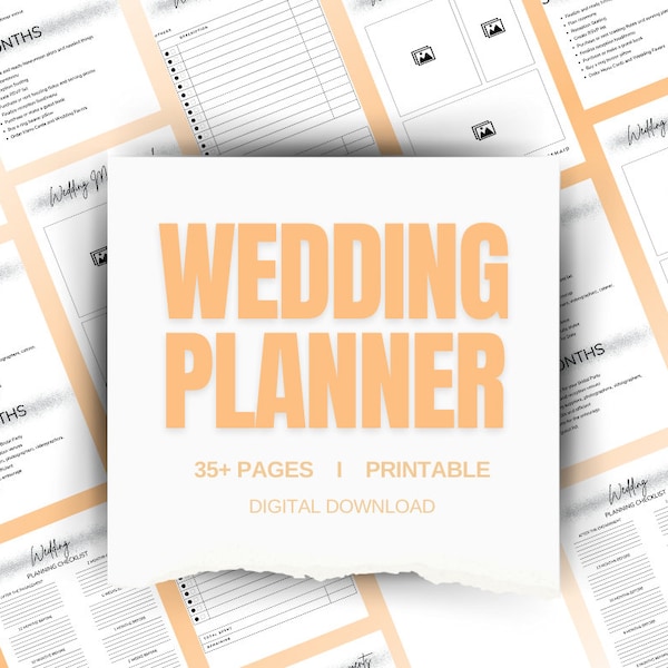 Digital Wedding Planner, Printable Wedding Planner, Wedding Planner, Wedding Planning Checklist, Wedding Day Schedule, Wedding Timeline,