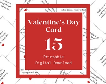 PRINTABLE Valentine's Day Card, Minimalistic Valentine's Day Card, Digital Download Valentine's Day Card, 5x4 IN Printable Card