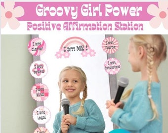 Groovy Girl Power Positive Affirmation Station Labels