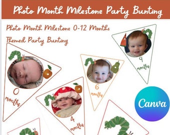 The Very Hungry Caterpillar First Birthday Editable Milestone Bunting