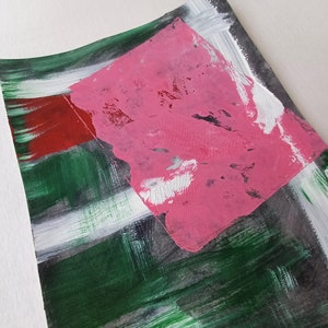 Abstrakte moderne Kunst auf Papier mit Acrylfarben und Firnis / ausdurcksstarke Farben und Formen Bild 2