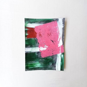 Abstrakte moderne Kunst auf Papier mit Acrylfarben und Firnis / ausdurcksstarke Farben und Formen Bild 1