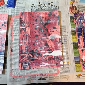 Abstraktes Bild mit Acrylfarben gemalt in Rot Schwarz auf Papier, schöne Kontraste und Farben, original Gemälde für ein schönes Zuhause Bild 8