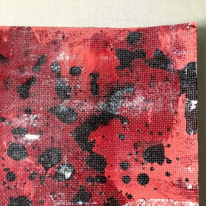 Abstraktes Bild mit Acrylfarben gemalt in Rot Schwarz auf Papier, schöne Kontraste und Farben, original Gemälde für ein schönes Zuhause Bild 7