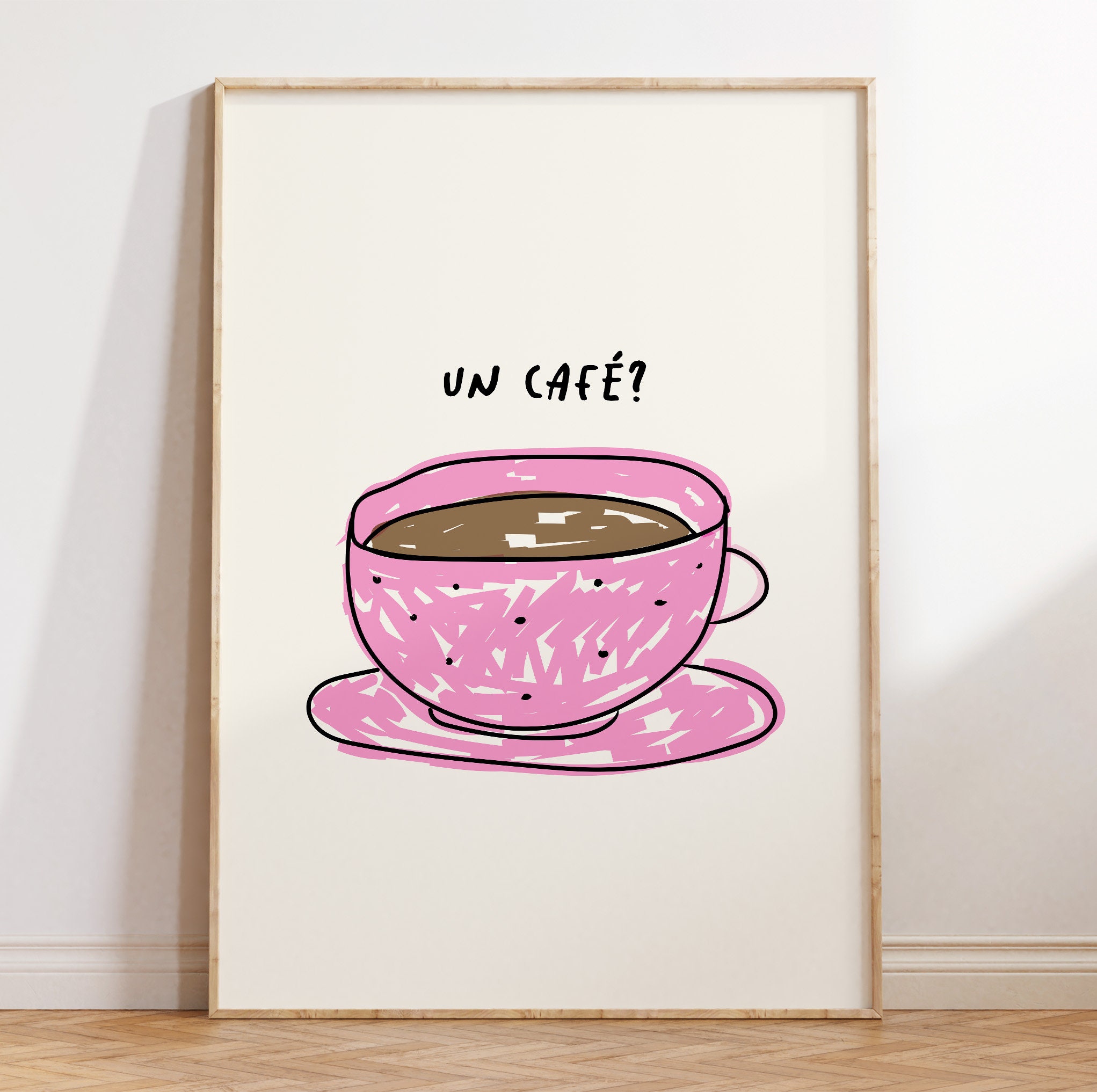 Retro Spanish Coffee Art Print, Un Caffe Print, Maximalist Kitchen ...