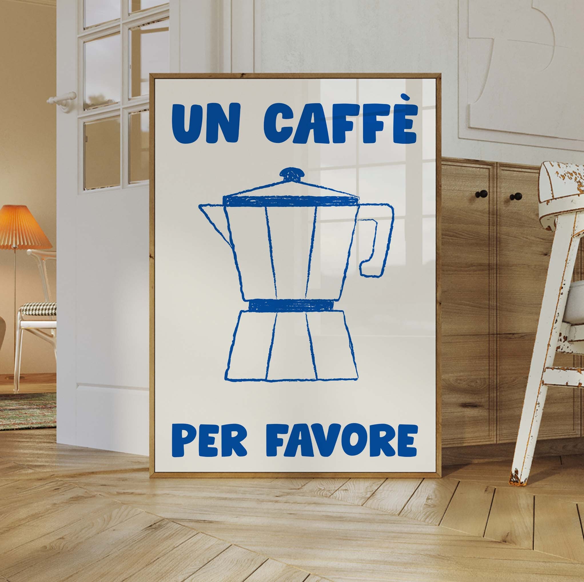 Retro Caffe Print, Digital Download, Maximalist Kitchen Print, Moka Pot ...