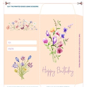 Birthday envelopes / money wallets / gift card envelopes - 5 different templates