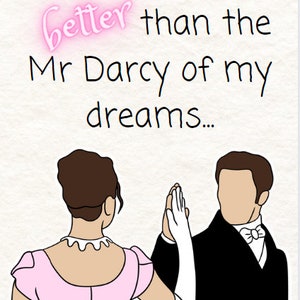 Lover&#39;s card - perfect for Jane Austen/ Pride & Prejudice/ Mr Darcy fans!