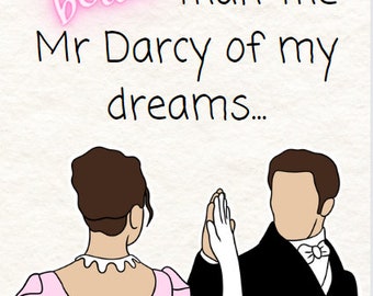 Lover's card - perfect for Jane Austen/ Pride & Prejudice/ Mr Darcy fans!