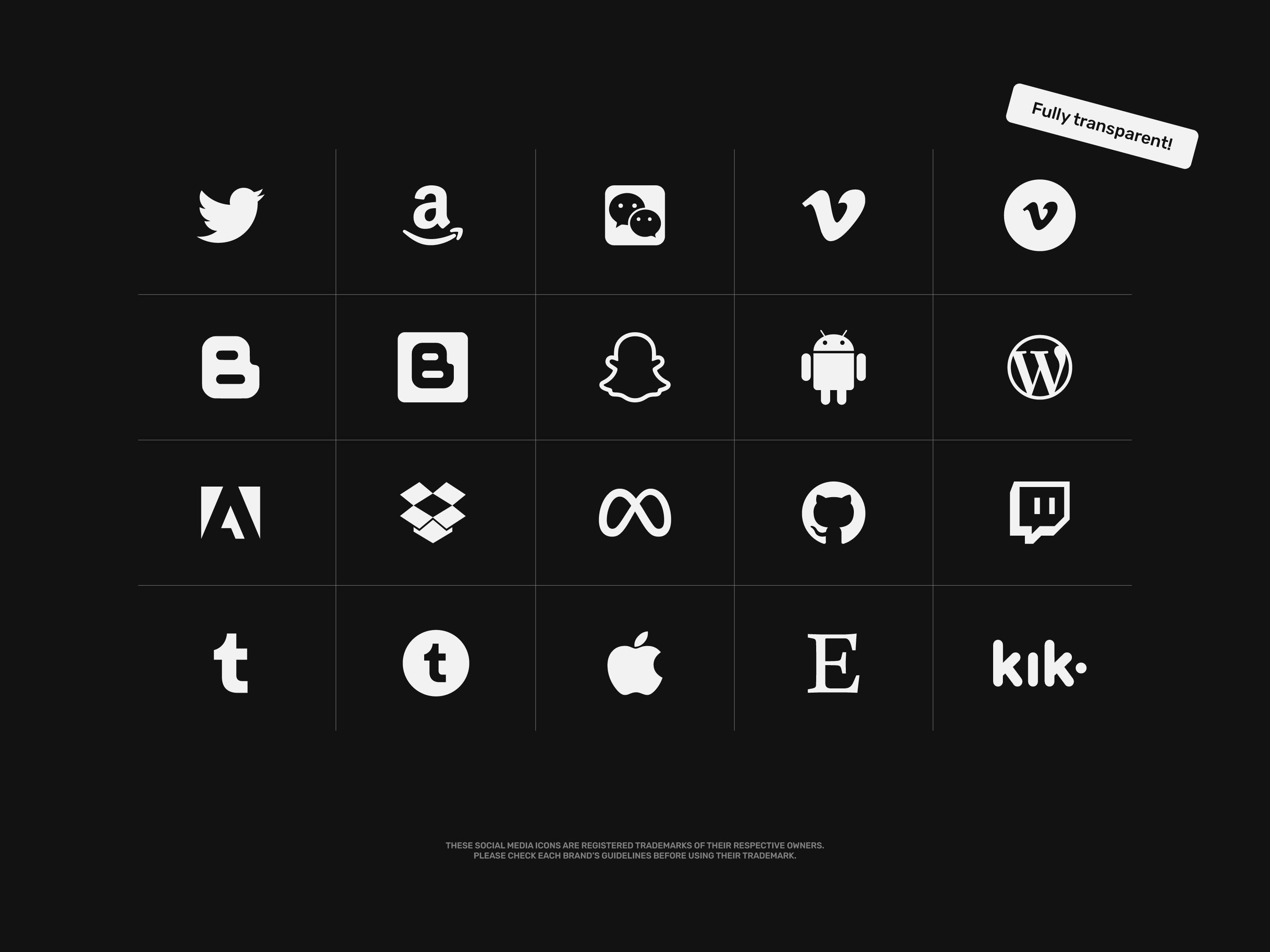 60+ Minimalist Social Media Icons · Ultra High Resolution · Fully ...