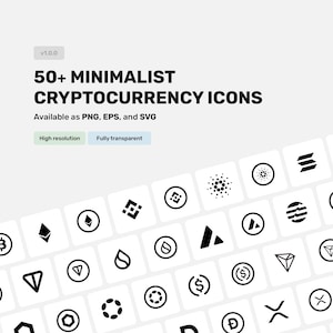 Può includere: Una collezione di oltre 50 icone di criptovalute minimaliste in bianco e nero. Le icone sono disposte in una griglia e includono criptovalute popolari come Bitcoin, Ethereum, Litecoin e Dogecoin.