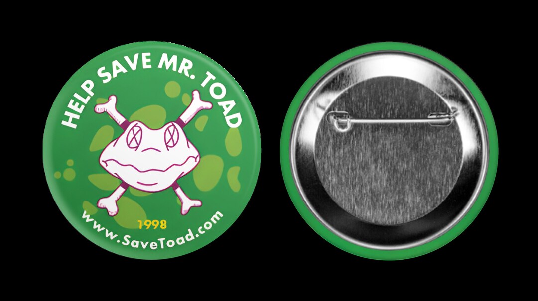 NEW help Save Mr. Toad 2.25 Round Pin Back Button REPRODUCTION - Etsy