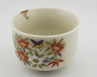 Kintsugi | Teacup | Sake Cup | Natural Urushi & Silver Repair | Hand-Painted Design