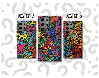 Custodia per telefono Art Keith Haring, Custodia per telefono Art Doodle | adatto per Samsung Galaxy S24, S23, S22, S21, S20, Plus, Ultra, Google Pixel 8,7,6,5