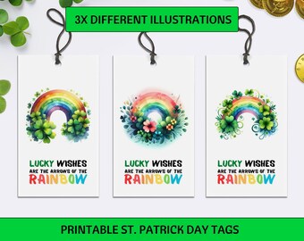 St. Patrick’s Day Tags, Rainbow st Patricks tag, St. Patty's Day Appreciation and Gift Tags, Printable Instant Download