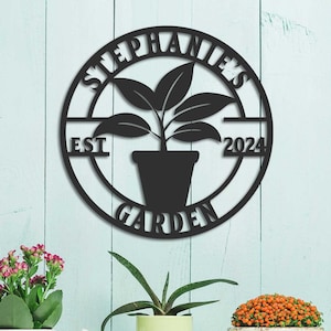Personalized Metal Garden Sign, Tree Pot Sign, Garden Stake, Gardener Decor, Outdoor Garden Sign, Greenhouse Sign, Gardening Gift