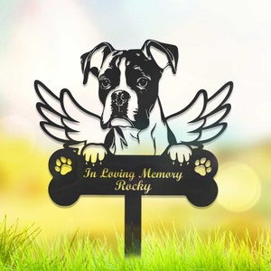 Custom Boxer Memorial Stake Sign, Dog Memorial Stake, Pet Grave Markers, Boxer Dog Sign, Pet Loss Gift,Sympathy Sign, Remembrance Stake