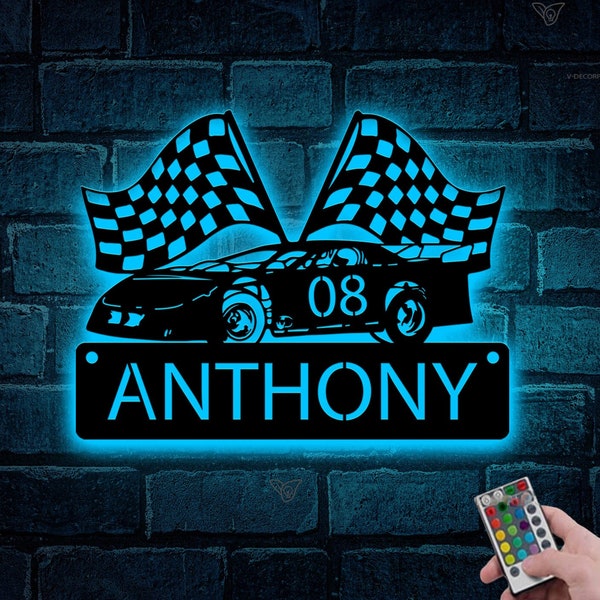 Metal Car Wall Art With Lights Etsy