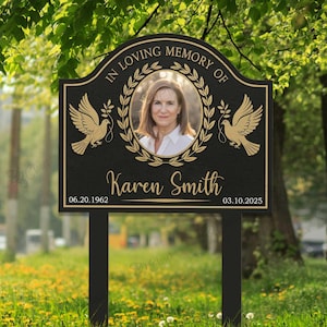 Custom Photo Memorial Stake, Photo Grave Marker, Outdoor Memorial Plaque, Memorial Garden Sign, Remembrance Plaque, Sympathy Gift