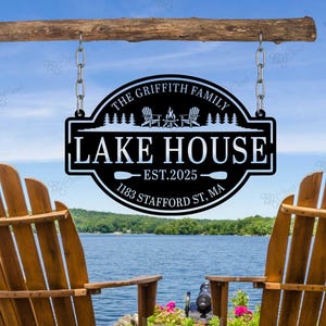Custom Lake House Name Sign, Lake House Metal Sign, Family Lake House Sign, Lake House Decor, Personalized Family Name, Outdoor Decor