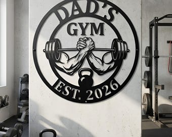 Home Gym Sign,Custom Workout Metal Sign,Powerlifting Sport Wall Art,Gym Name Sign,Weightlifting Decor,Fitness Home Decor,Father's Day Gift
