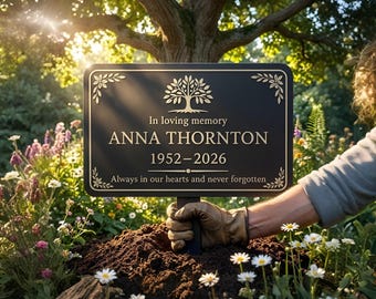Custom Tree of Life Memorial Metal Stake: Custom Tree Grave Marker with Name And Date, Tree Memorial Plaque, Sympathy Gift