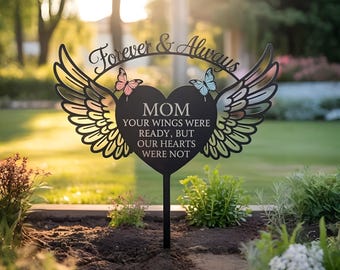 Heart Memorial Garden Stake for Mom: Mom Grave Marker, Loss of Mom