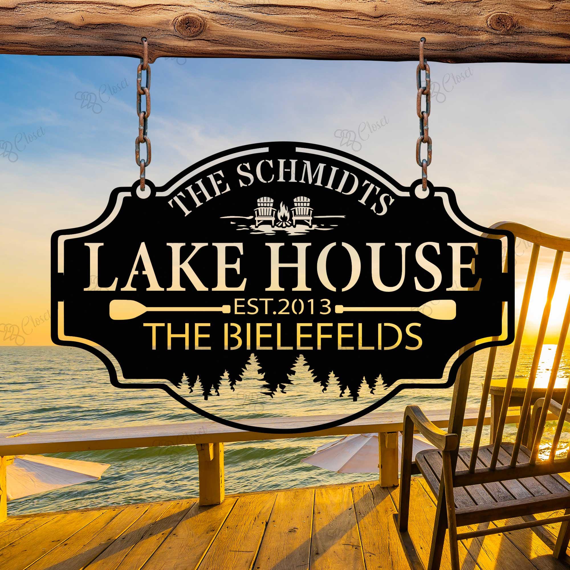 Personalized Your Lake House Metal Sign, Lakehouse Sign Decor, Custom ...