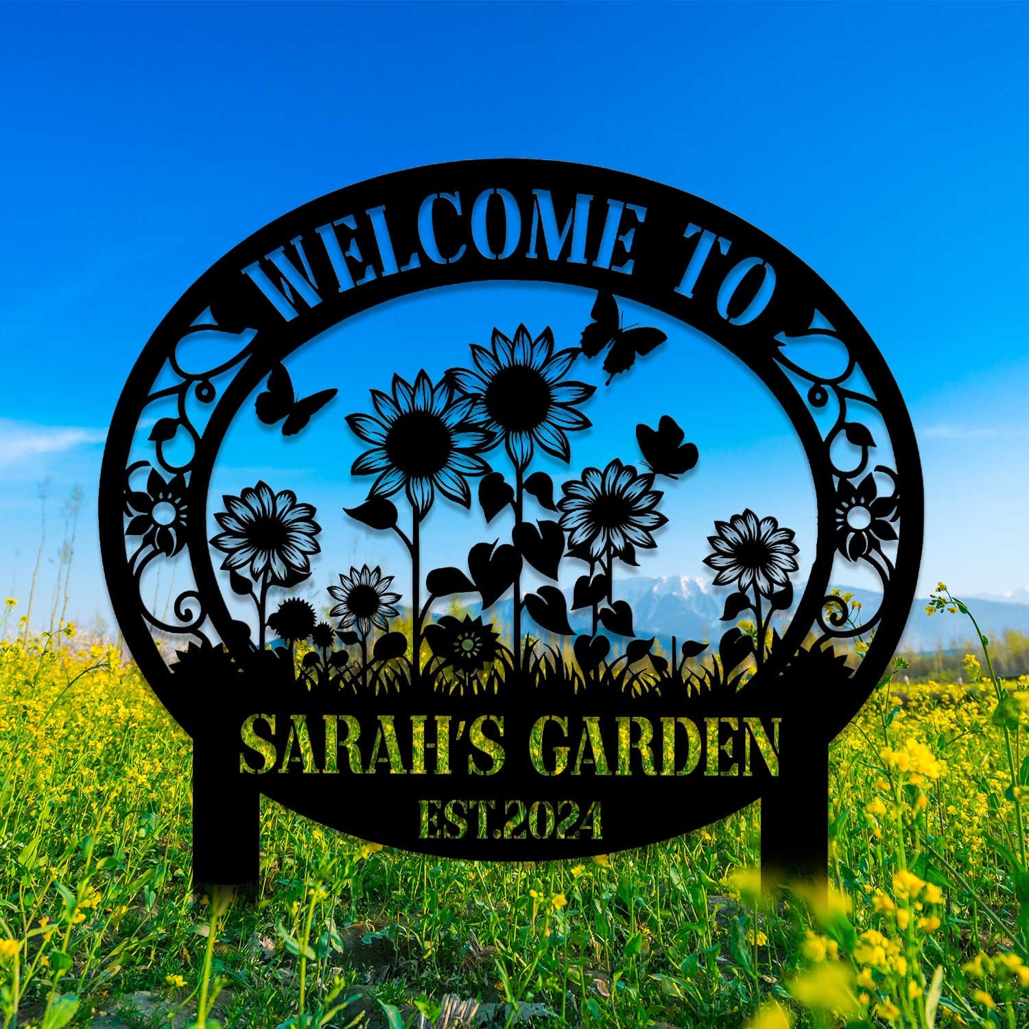 Custom Flower Sign With Stake, Personalized Garden Sign, Gift for Mom ...