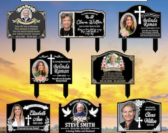 Personalized Photo Grave Marker, Photo Grave Marker, Memorial Name Plaque, Photo Sympathy Plaque, Remembrance Sign, Photo Memorial Sign