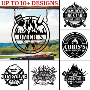 Custom Metal BBQ Wall Art, Custom BBQ Grill Sign, Personalized Barbeque Sign, Backyard BBQ, Patio Sign, Backyard Bar & Grill Sign