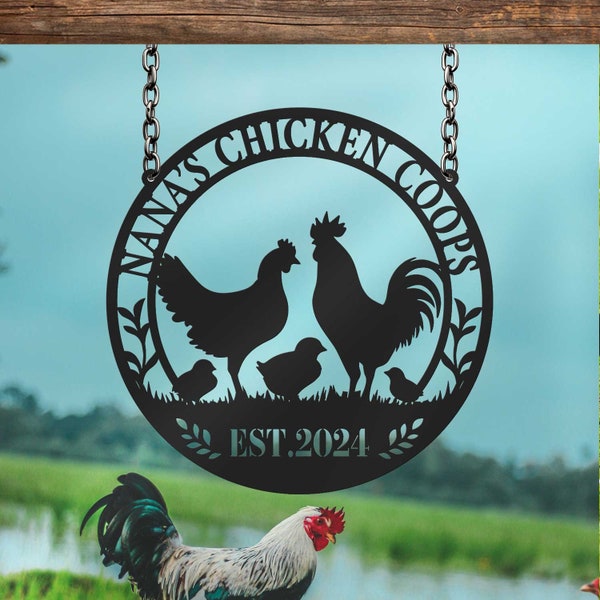 Custom Hen House Coop Sign, Chicken Coop Metal Sign, Our Little Coop Sign, Chicken Farm Sign, Gift for Mom/ Grandma