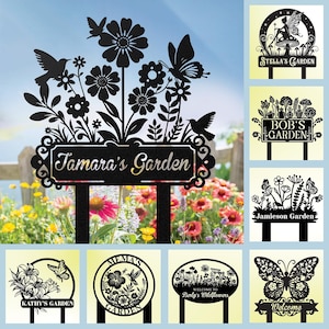 Personalized Metal Garden Stake, Every Garden Metal Sign, Garden Marker, Custom Gardener Name Sign, Outdoor Yard Decor, Mother&#39;s Day Gift